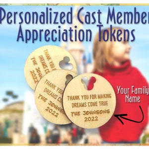 Personalize Cast Member Appreciation Token, WDW Cast Member Gift, CM Thank You Gift, Mouse World, WDW, Magic Kingdom Vacation, Pixie Dust