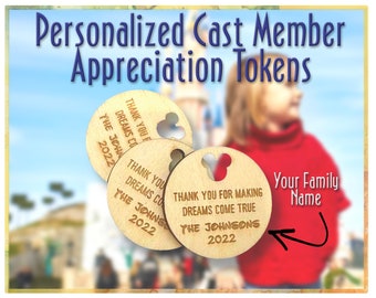 Personalize Cast Member Appreciation Token, WDW Cast Member Gift, CM Thank You Gift, Mouse World, WDW, Magic Kingdom Vacation, Pixie Dust
