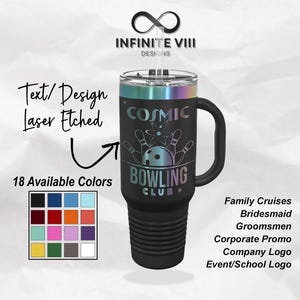 Personalized 40 oz Travel Mug Laser Engraved, Etched Silver Stainless Steel, Company Logo, Corporate Gift, Promotional items