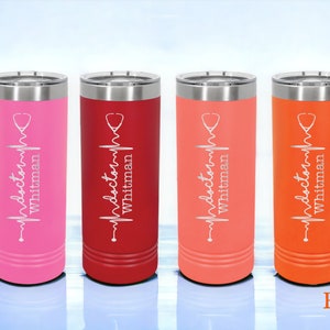 Personalized Doctor EKG Name Tumbler, Medical School Graduation Gift, Physician Appreciation Gift, Custom New Doctor Gift, Graduation Idea