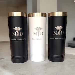 Personalized Physician Name Tumbler, Medical School Graduation Gift, Doctor Appreciation Gift, MD Gift, Retirement Surgeon Gift, Custom Dr