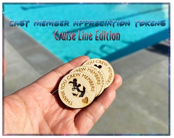 Thank You Crew Members Cruise Line | WDW Cast Member Appreciation Token Coins | Cast Member Cruise Gift, Mouse World, CM Thank You, Pixie
