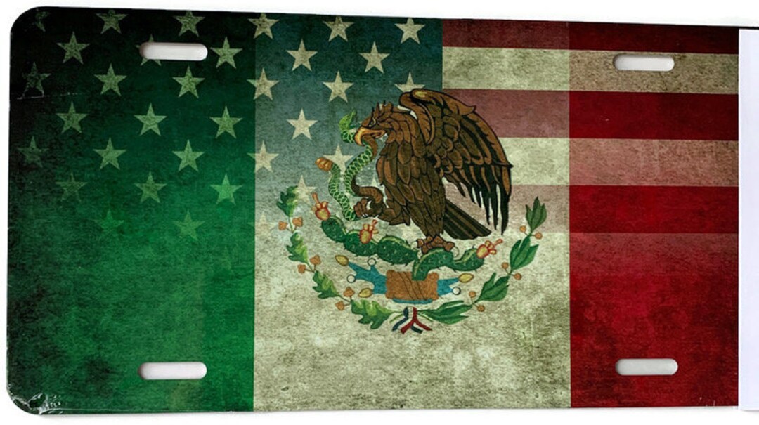 U.S. and Mexico Blended Flag License Plate. Made in the USA Etsy