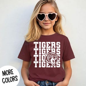 Unisex Tigers Shirt, Youth Tigers Spirit Shirt, Youth Tiger Game Day Shirt, Bella Canvas Youth Shirt, Tiger School Spirit T Shirt
