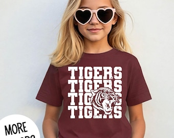 Unisex Tigers Shirt, Youth Tigers Spirit Shirt, Youth Tiger Game Day Shirt, Bella Canvas Youth Shirt, Tiger School Spirit T Shirt