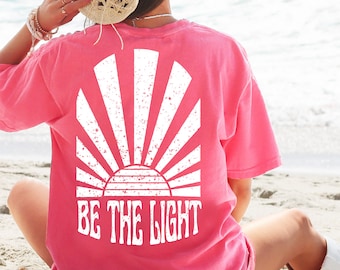 Be the Light T Shirt, Christian Summer Shirt, Faith Based Apparel, Matthew 5 Verse Shirt, Christian Apparel, Beach Summer Bible Verse Shirt