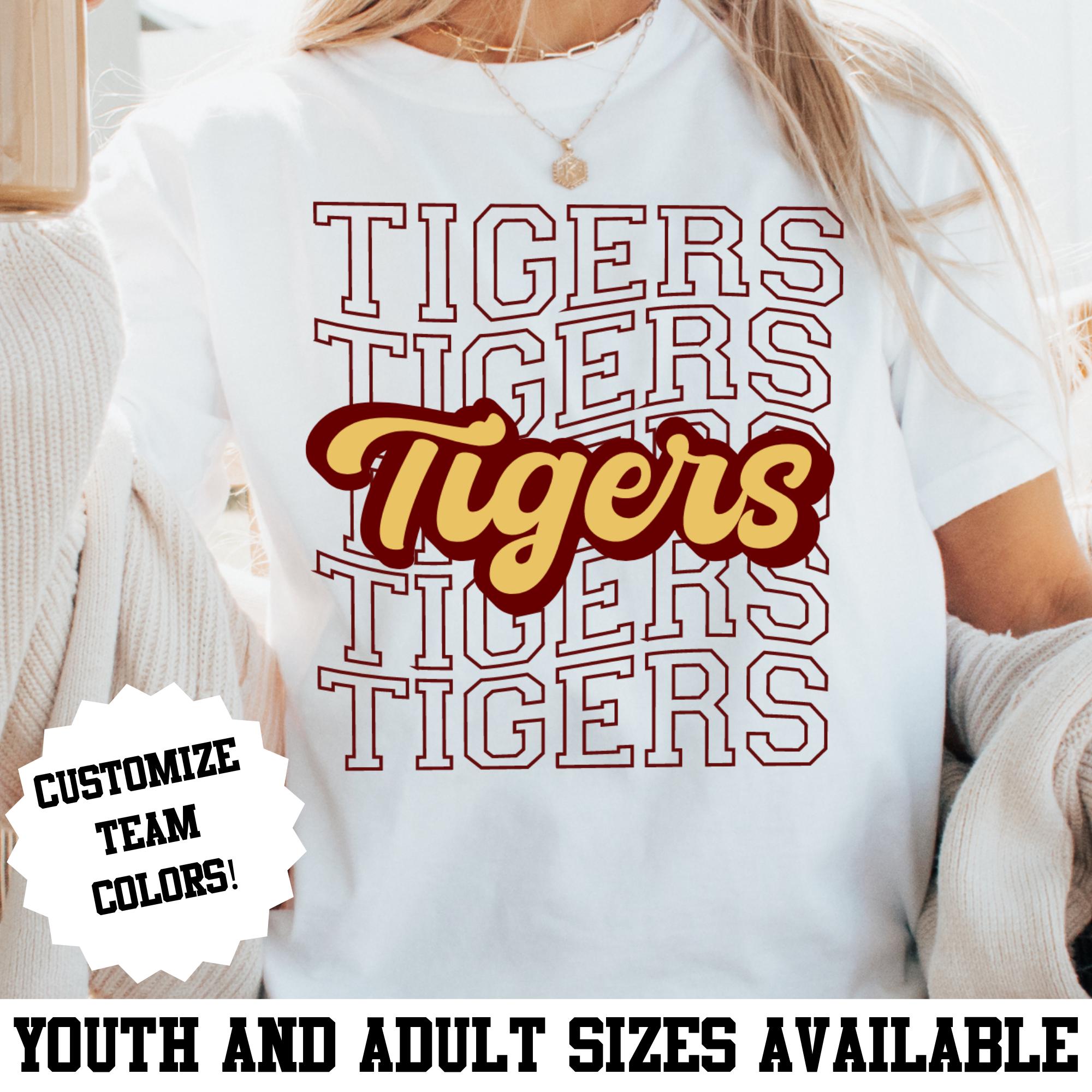 Custom Tigers Spirit Shirt, Maroon and Gold Tigers Shirt, Custom Tiger Shirt, Tiger Game Day Shirt, Toddler Tiger Shirt, Youth Tiger Spirit