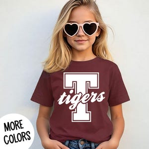 Unisex Tigers Spirit Shirt, Youth Tigers Spirit Shirt, Youth Tiger Game Day Shirt, Bella Canvas Youth Shirt, Tiger School Spirit T Shirt