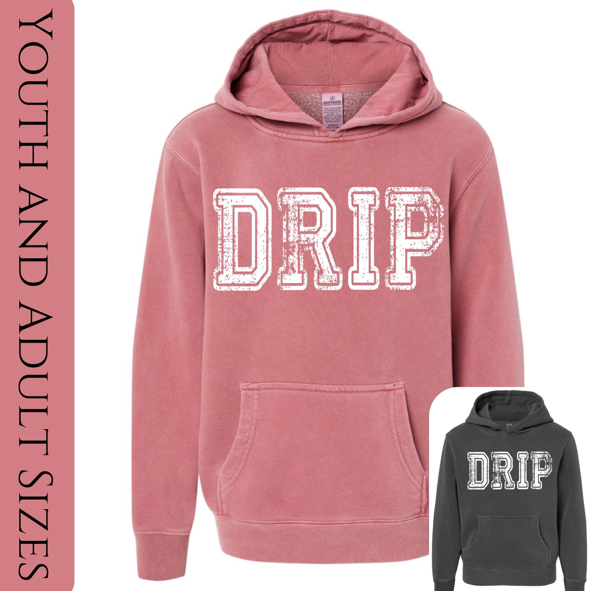 Dripping Springs Hoodie Maroon DRIP Hoodie Youth Drip Hoodie Adult Drip Hoodie DRIP Sweatshirt Dripping Springs Sweatshirt Etsy