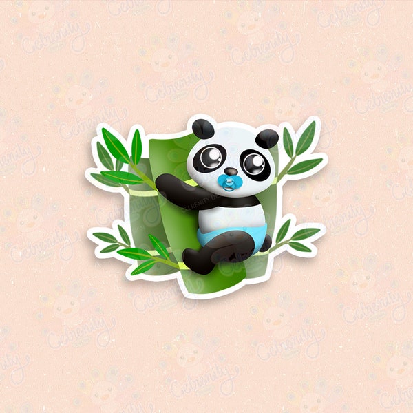 Sticker mignon bébé panda | Mat | Laminé | Holographique | Découpes, ordinateur portable, Kawaii, journal intime, vinyle, Hydroflask, autocollants de scrapbooking