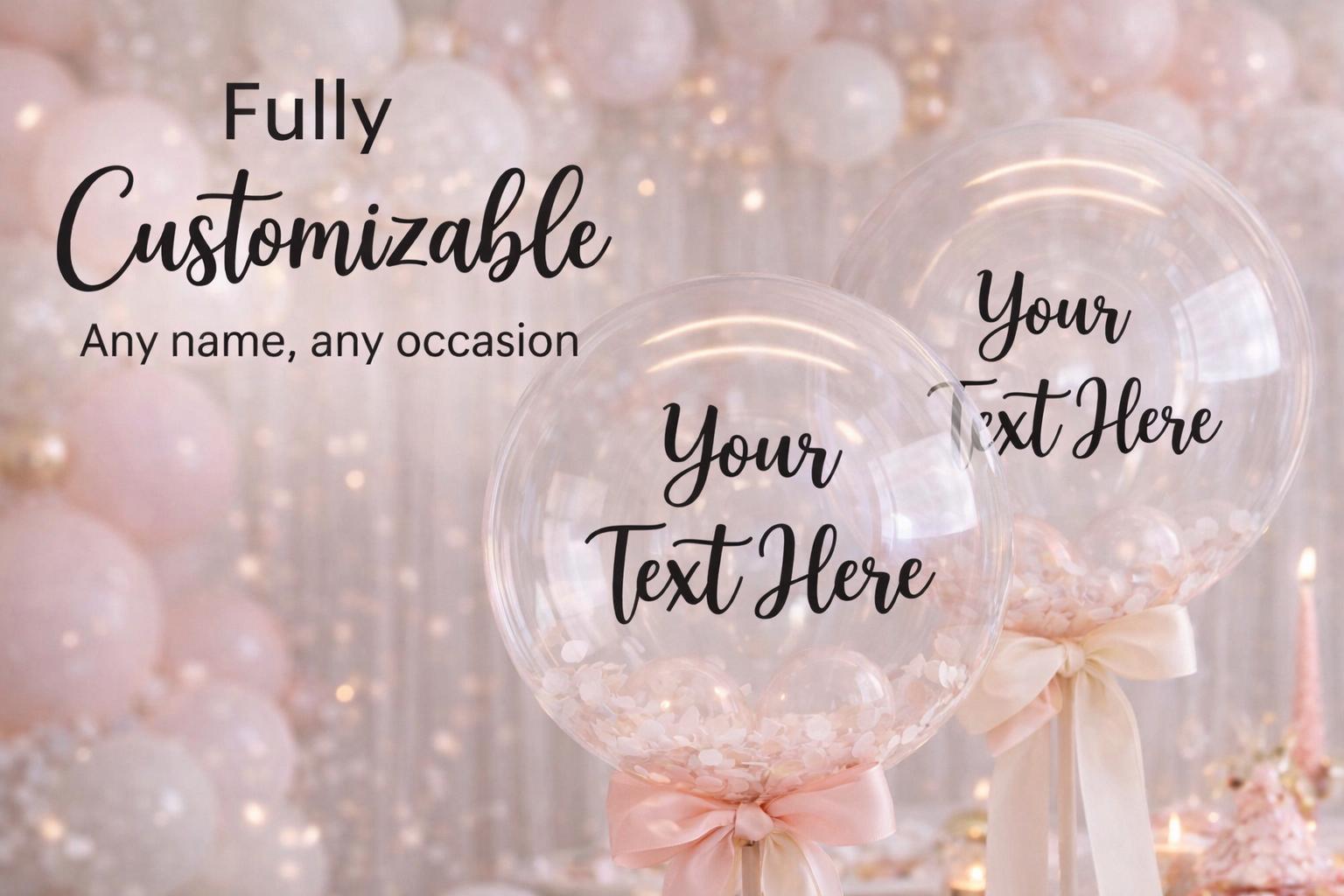 Custom Clear Balloon With Name | Personalized Bubble Balloon Decal for ...