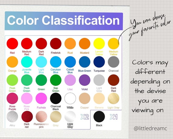 Classification Card Color Color Classification