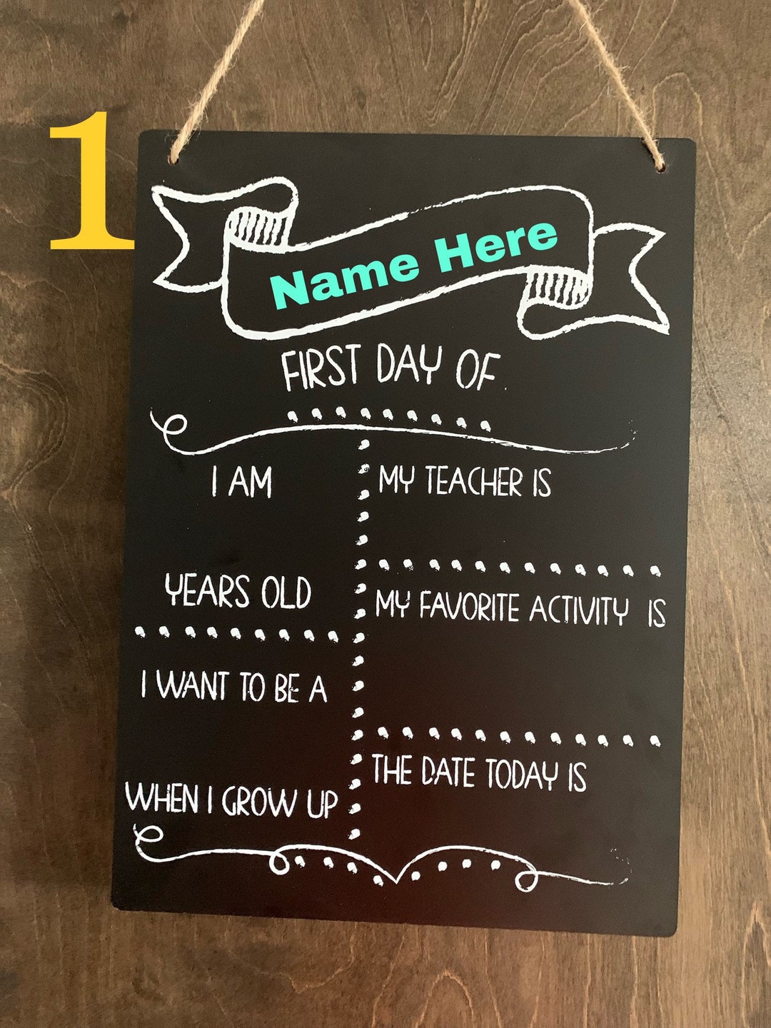 First Day School Chalkboard Sign , Back to School Sign , Reusable ...