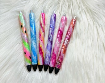 Custom Epoxy Milky Way Glitter Pens | InkJoy Gel Pens | Refillable | READ DESCRIPTION