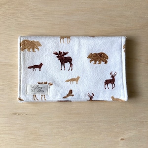 Handmade Forest Animals Burp Cloth – Flannel & Terry Cloth Baby Gift