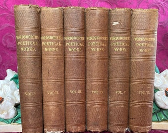 1857 The Poetical Works of William Wordsworth in Six Volumes - Complete Set