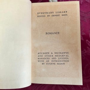 1919 Aucassin & Nicolette by Eugene Mason, Antique Book, Everyman's Library #497 bild 4