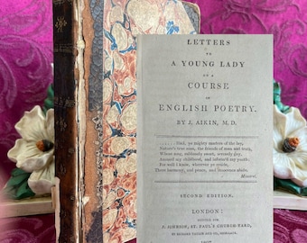 1807 Antique Book: Letters to a Young Lady on a Course of English Poetry - Aikin