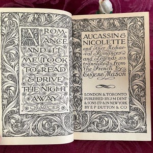 1919 Aucassin & Nicolette by Eugene Mason, Antique Book, Everyman's Library #497 bild 5