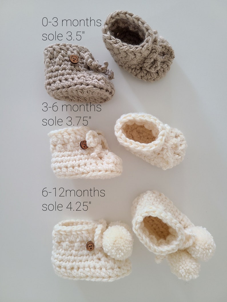 Handmade Baby Booties Socks Crochet Unisex Newborn Shoes Yarn Gift Giftidea Babyshower image 7