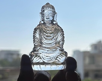 95g ヒマラヤ水晶仏頭、水晶仏、宝石仏、ヒーリングクリスタル、水晶