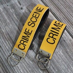 Crime Scene Wristlet,Crime Scene Keychain,True Crime Wristlet,True Crime Keychain,Wristlet,Keychain,Crime Scene Tape,Embroidered Wristlet