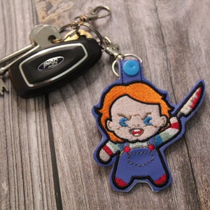 Evil Doll Keychain,Chucky,Childs Play,Chucky TV,Horror Film Keychain,Classic Horror,Slasher Film,Halloween,Keychain,Key Fob