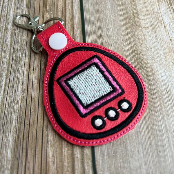 Nostalgic Toy Keychain, Nostalgic Keyring, Digital Pet Keychain, Classic Toy Keyring, Throwback, Childhood Toy Keychain, Embroidered keyring