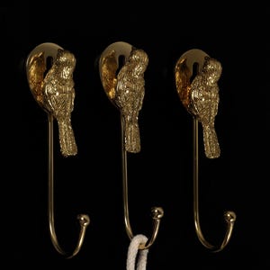 Brass bird Hooks for Bag, Hat, Coat - brass J hook Bathroom Wall Towel Hanging-J Wall Hooks,Craft Supplies for handmade wall hook