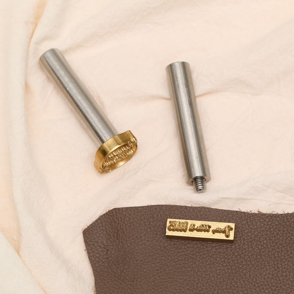 Benutzerdefinierte Leder-Messing-Stempel, personalisierte Lederhammerpresse mit Griff, Geschenk für Lederhandwerker
