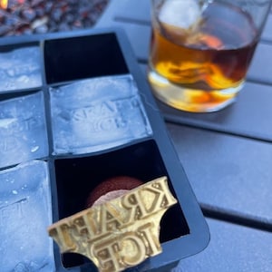 Sello de cubito de hielo personalizado regalo de bartender regalo de Navidad para el esposo, regalo para papá, bandeja de cubitos de hielo personalizado personalizado Sello de cubo de hielo con logotipo personalizado