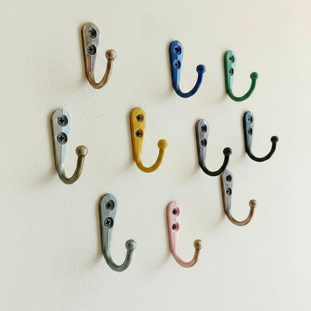 Gouden wandhaak met 3 haken - set à 3 stuks - inclusief schroeven Gouden wandhaak met 3 haken - set à 3 stuks - inclusief schroeven