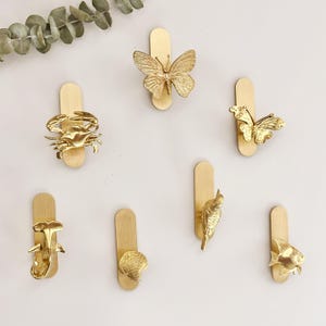 Brass animals adhesive wall Hooks for Bag, Hat,Coat -brass hook Bathroom Wall Towel Hanging Wall Hooks,Craft Supplies for handmade wall hook