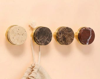 Nature stone wall hook Hooks, travertine Hook, Viola Hats hanger, natural stone Hanger Organize for Scarfs, Bags, Clothes