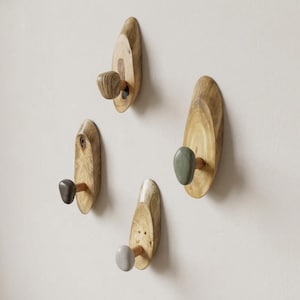 Gancho de entrada Wabi Sabi/ Gancho de parede boho Cabides Cabideiros Ganchos de parede decorativos Gancho para presentes Gancho de metal/pedra