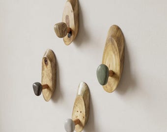 Wabi Sabi entryway hook/ boho wall hook Coat Hangers Racks Hooks Decorative Wall Hooks Gift Hook Hardware/stone hook