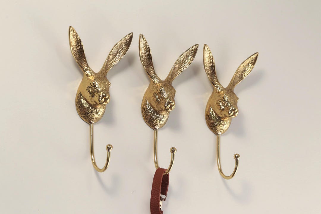 Art Rabbit Hooks Brass Hooks/nordic Animals Wall Hooks Coat Hooks ...