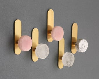 Brass quartz Hooks for Bag, Hat, Coat - brass hook Bathroom Wall Towel Hanging,crystal room Wall Hooks, entryway Mineral wall hook