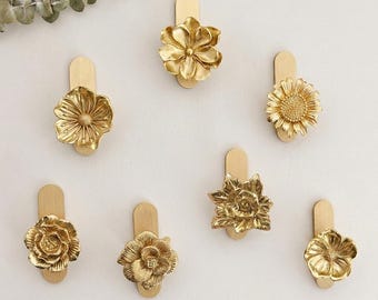 Brass flower adhesive wall Hooks for Bag, Hat,Coat - brass hook Bathroom Wall Towel Hanging Wall Hooks,Craft Supplies for handmade wall hook
