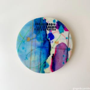 Marks & Tallies - uma pintura encáustica original abstrata de mídia mista