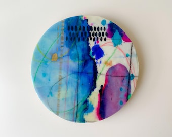 Marks & Tallies - an original abstract mixed media encaustic painting