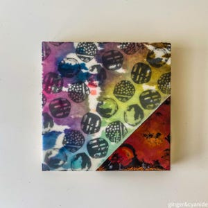 Forward & Upright - an original encaustic mixed media painting with flame colored copper