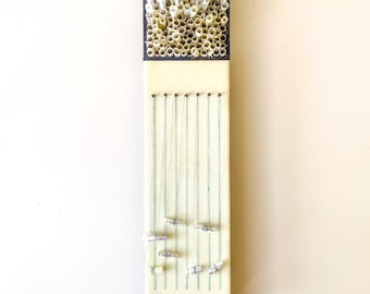 Better Left Unsent - an original mixed media encaustic assemblage artwork