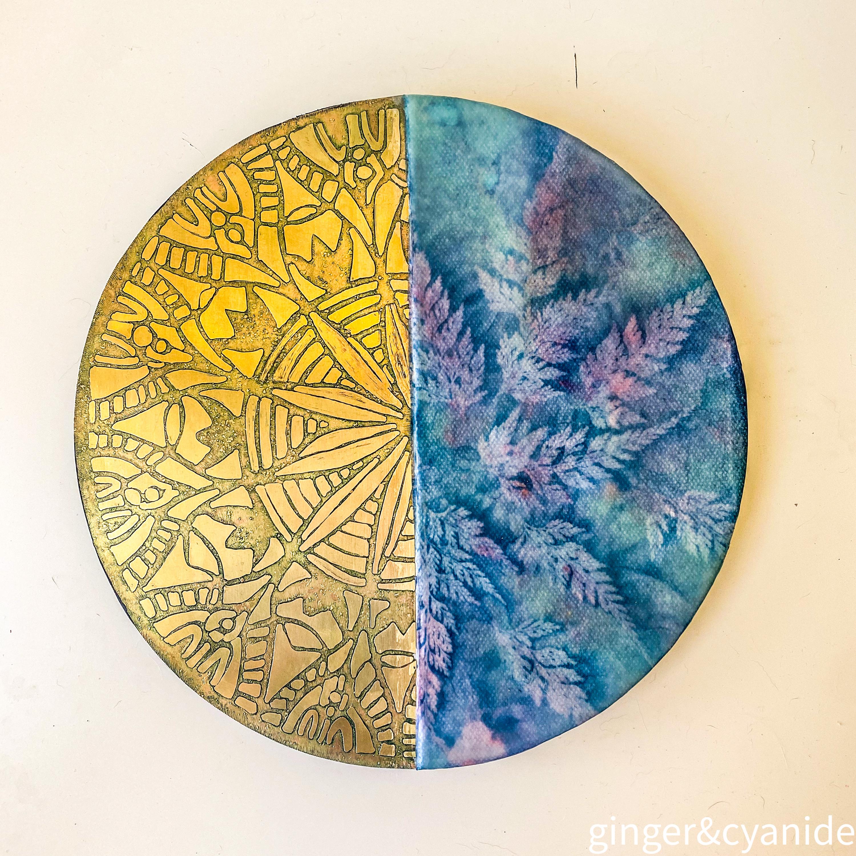 All My Life, My Heart Has Sought Something I Can Not Name - an original mixed media encaustic painting with etched, cut and shaped brass