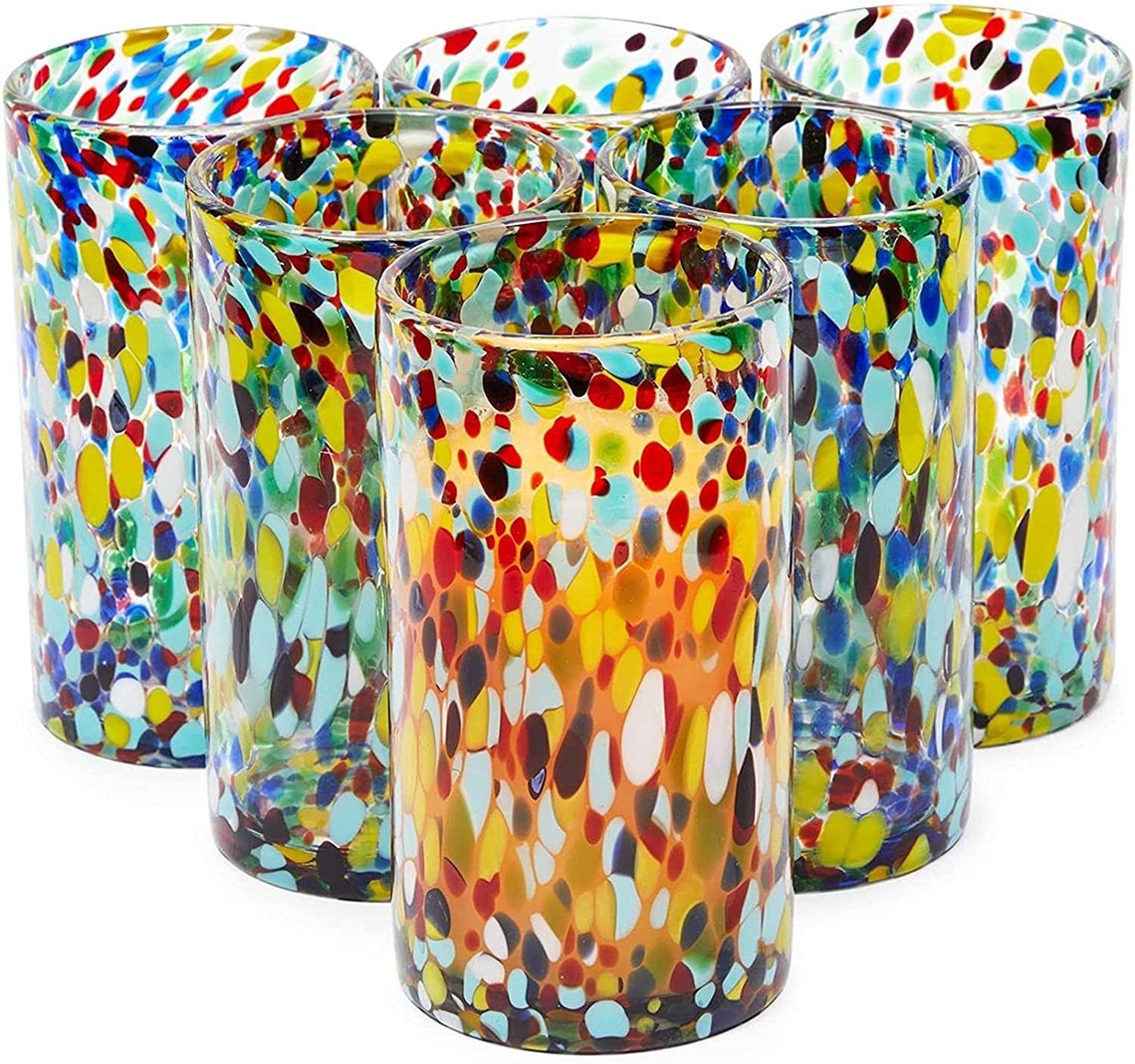 Confetti Glass Vase Modern Vase Gradiant Glass Vase Etsy