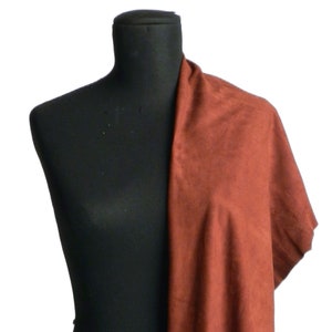 Cuir suédé italien effet soie, couleur rouille, épaisseur 0,4/0,45 mm, cuir de chèvre clair de première qualité