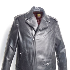 Men's Perfecto, Outdoor Moto Jacket in Genuine Leather, Over fit 80s Stile Made in Italy. New with Labels