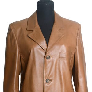 Women&#39;s Real Leather Trench Coat color Cognac. Handmade in Italy New with Labels
