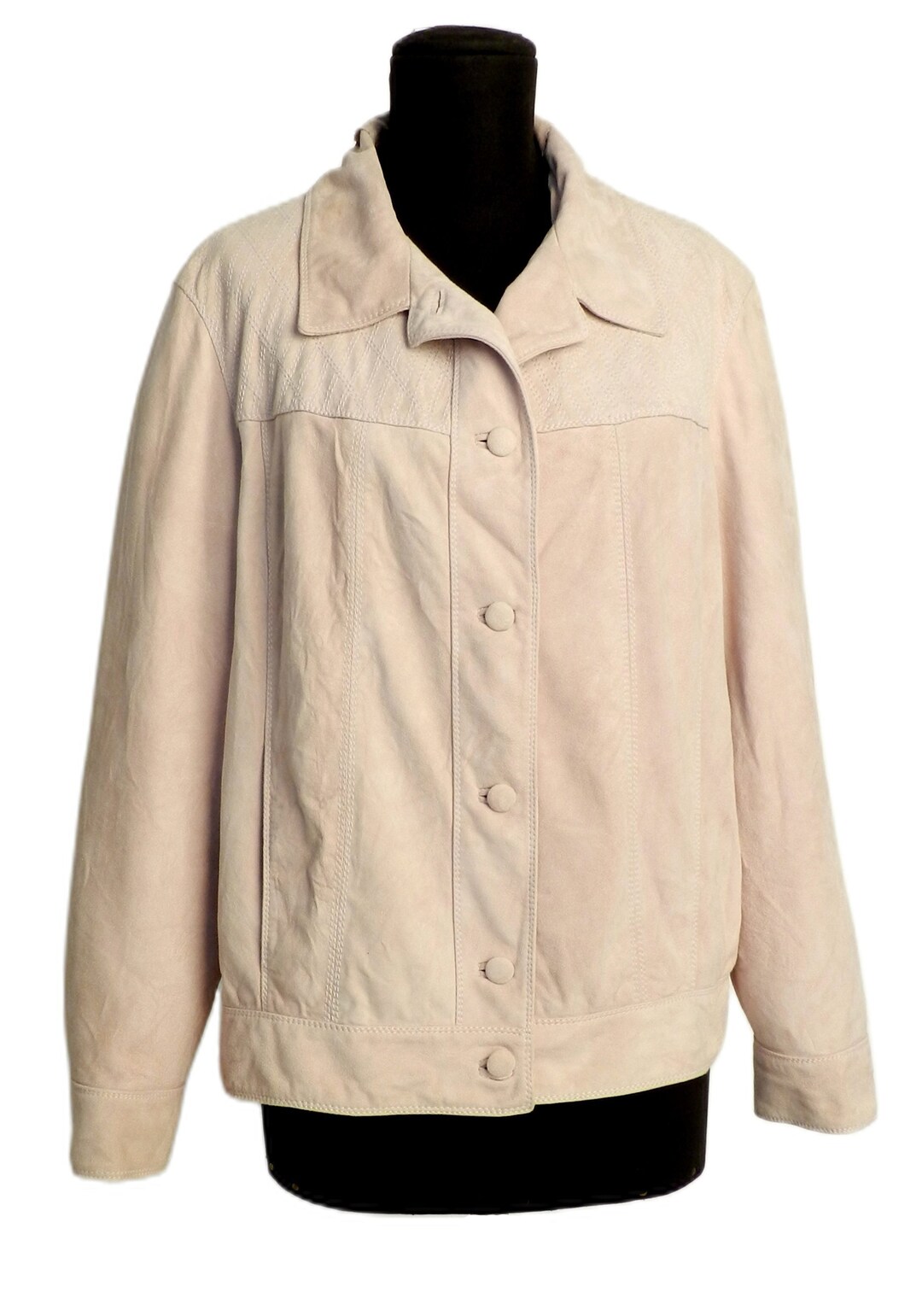 Women's Washed Suede Jacket, Plus Size Color Pink. Genuine Leather ...