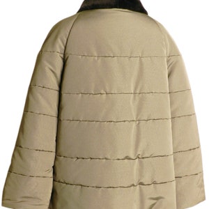 Women's Padded Jacket in Polyester Fabric. Quilted Jacket in Printed Polyester with Real Fur Collar. New With Tags, Made in Italy image 5